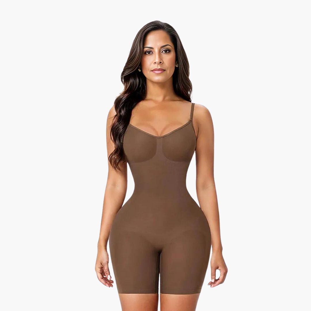 Bodysuit mit Rundhalsausschnitt und mittlerem Oberschenkel