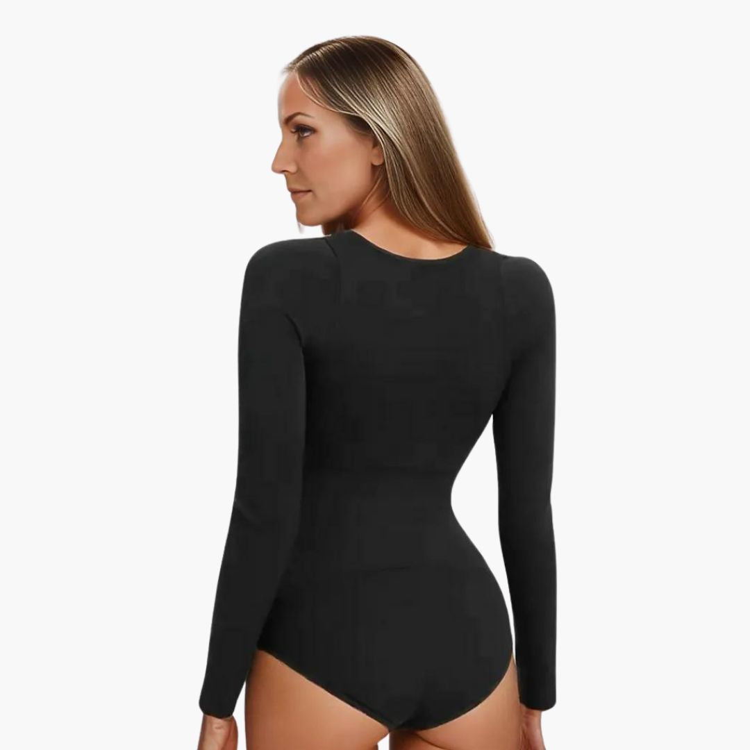 Langarm-Bodysuit mit V-Ausschnitt