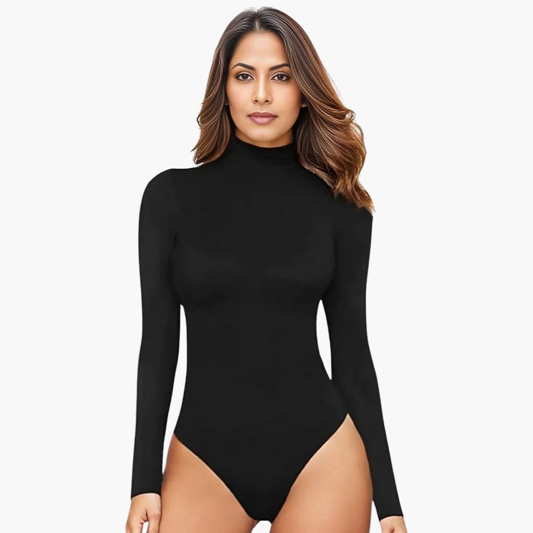 Bodysuit mit langarm und hohem Halsausschnitt