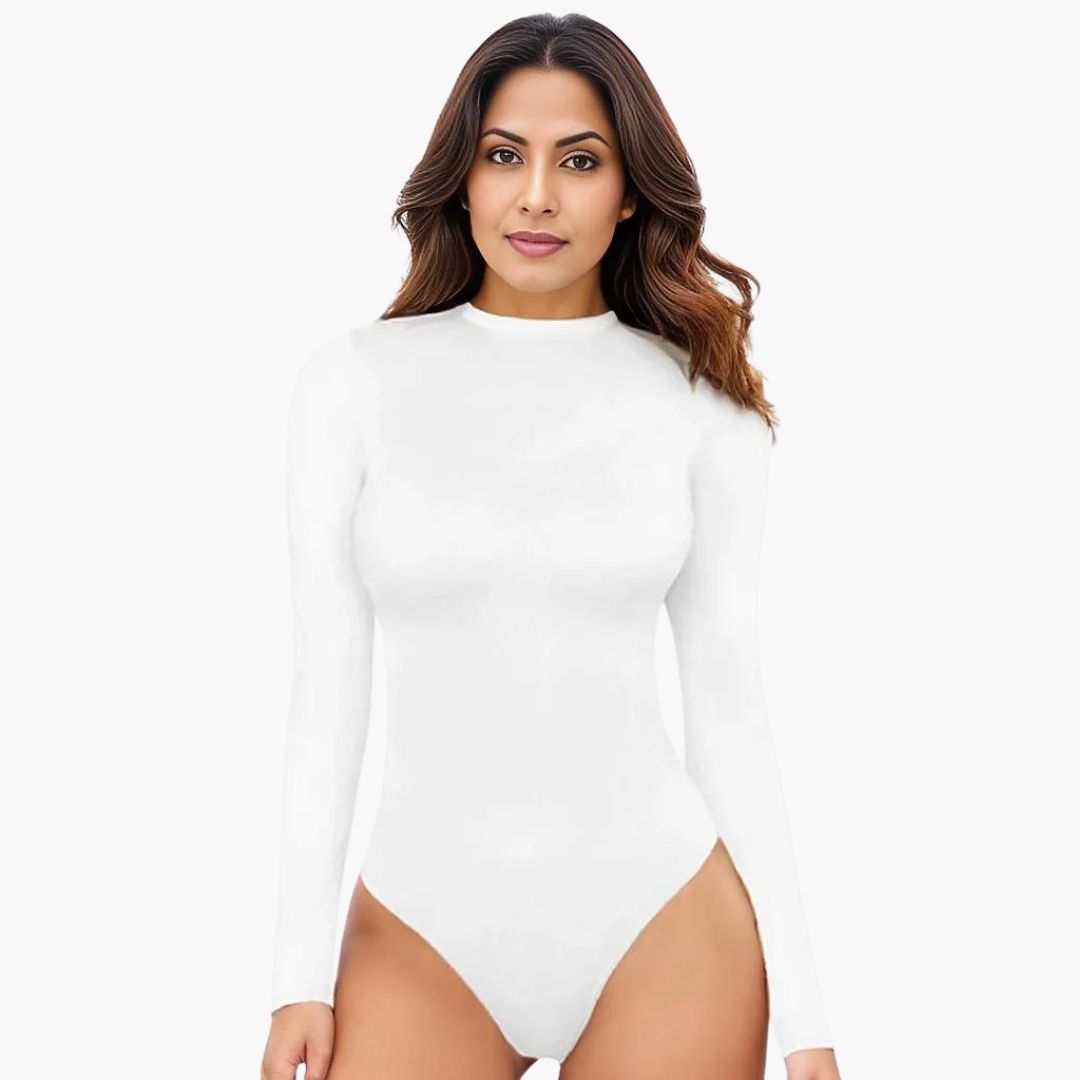 Bodysuit mit langarm und hohem Halsausschnitt